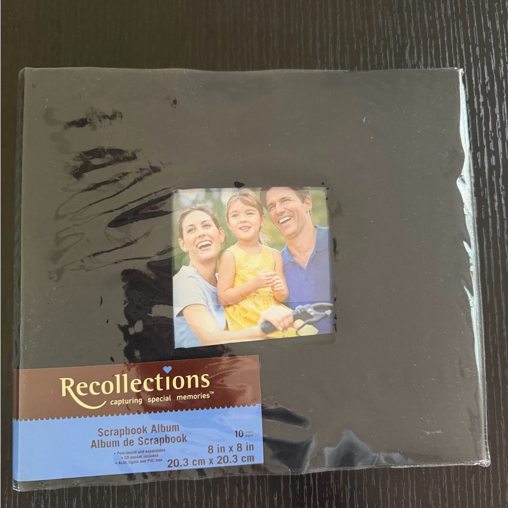 Recollections Black Cloth Photo Window Scrapbook Album